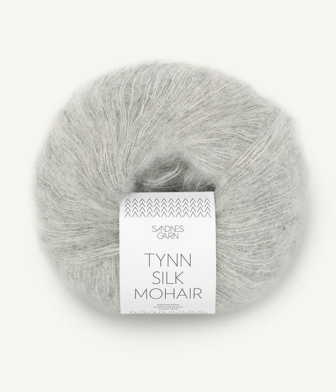 Tynn Silk Mohair Lys Grå Melert 1022