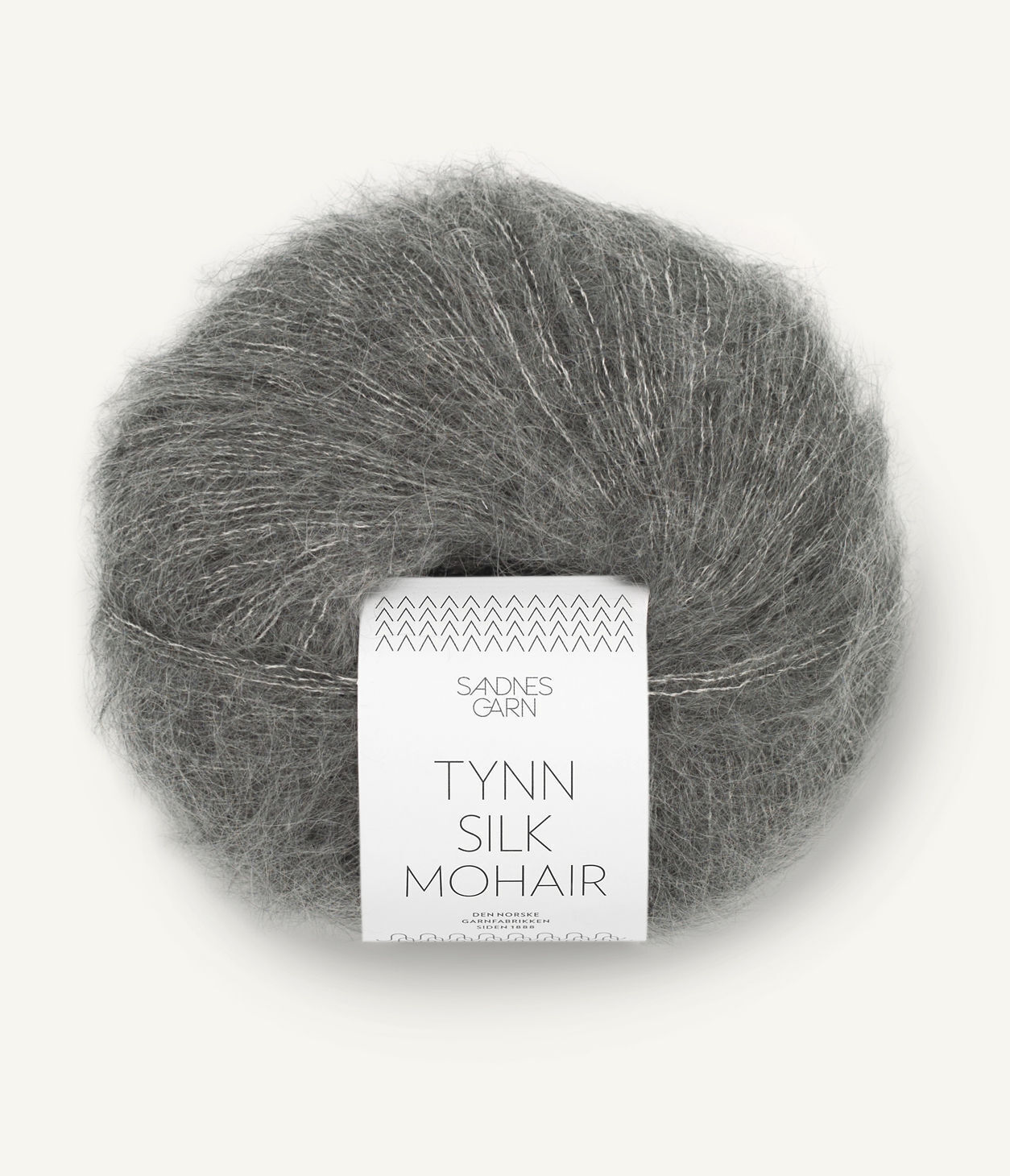 Tynn Silk Mohair Mørk Gråmelert